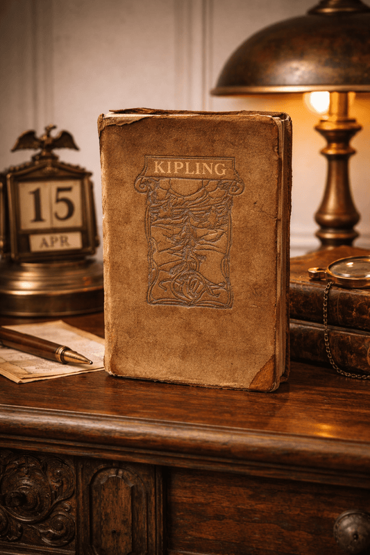 1899 The Poems of Rudyard Kipling – Antique Suede Leather Book, T.Y. Crowell & Co - Workshop & Study