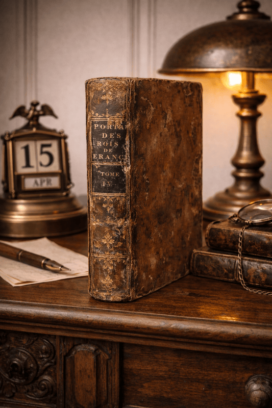 1783 Portraits des Rois de France, Tome IV – Antique French Leather Book, Kings of France - Workshop & Study