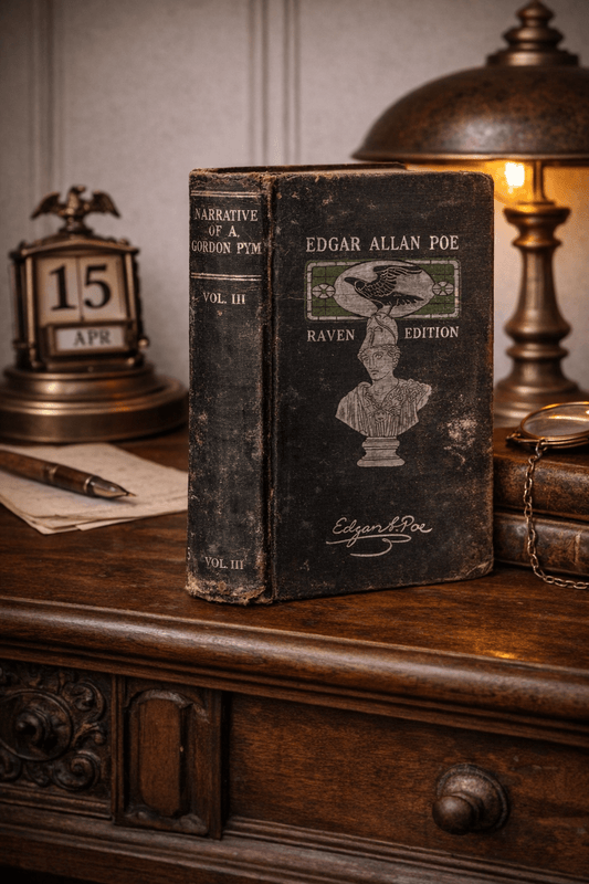 1904 Edgar Allan Poe Narrative of Arthur Gordon Pym Raven Edition Vol III Illustrated Antique Horror Book - Workshop & Study