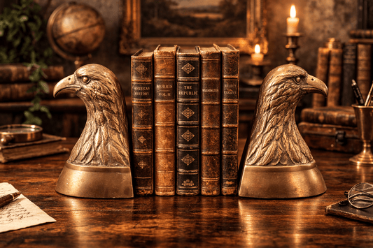 Vintage Brass Eagle Bookends by Decorative Crafts Inc. – Sculptural Mid - Century Library Decor - Workshop & Study