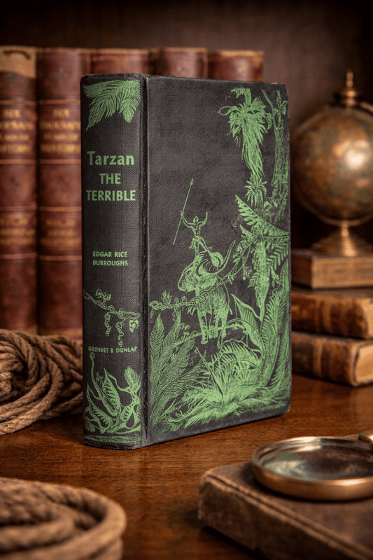 Tarzan the Terrible by Edgar Rice Burroughs Antique Grosset & Dunlap Hardcover Vintage Jungle Illustrated - Workshop & Study