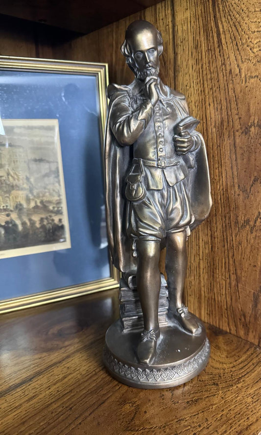 Vintage William Shakespeare Cast Metal Statue | Library & Study Desk Figurine - Workshop & Study